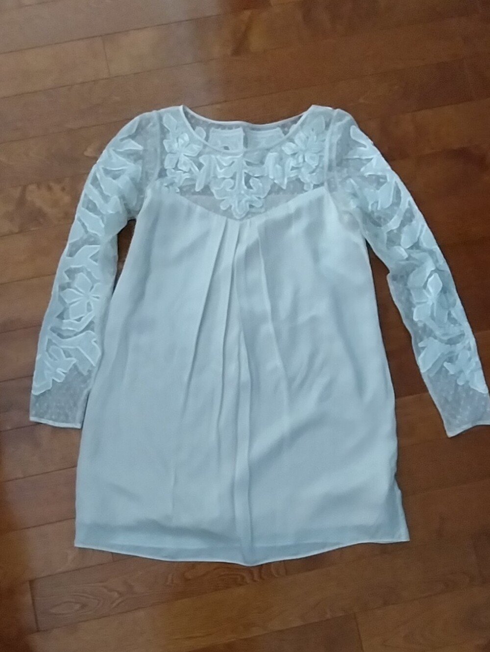 ALICE by Temperley Cream Lace-Yoke 💯% Silk Dress